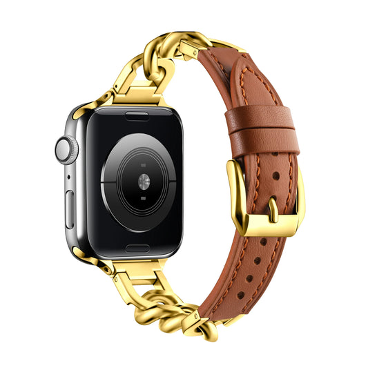 Leather Band for Apple Watch Ultra 49mm Stainless Steel Clasp Strap - Strap Shack