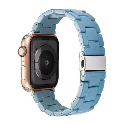 Aurora premium Apple Resin Watch Bands with unique marbled patterns and polished resin finish on Apple Watch