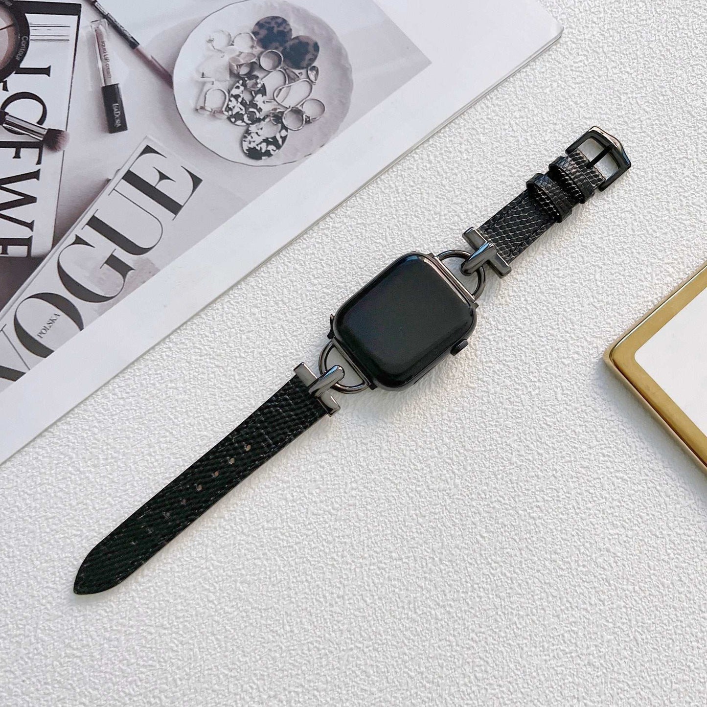 D-Shaped Steel Leather Custom Watch Strap - Strap Shack