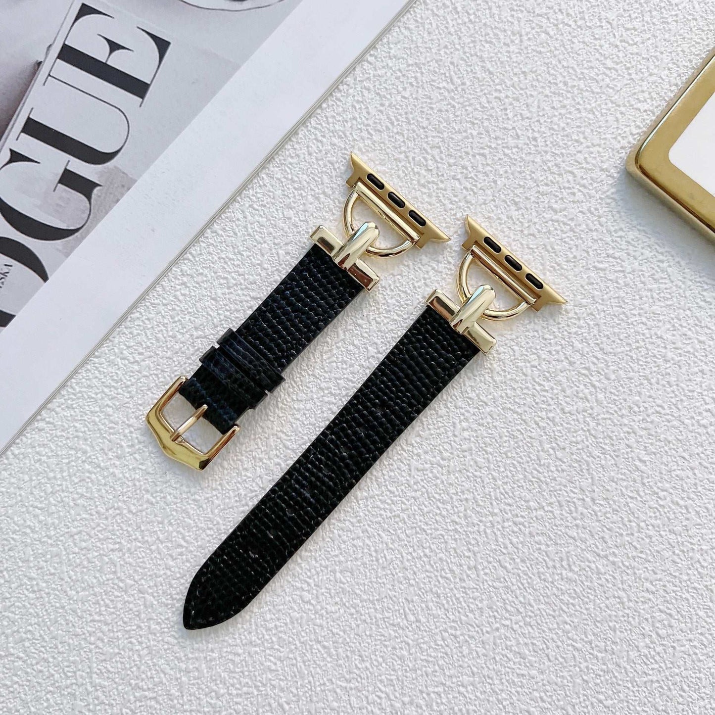 D-Shaped Steel Leather Custom Watch Strap - Strap Shack