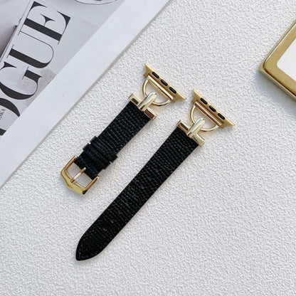 D-Shaped Steel Leather Custom Watch Strap - Strap Shack