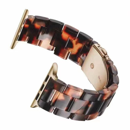 Aurora premium polished resin Apple Watch bands with unique marbled patterns and stainless steel clasp