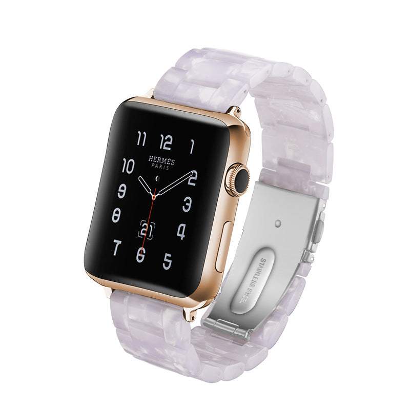 Aurora premium resin Apple Watch band with unique marbled patterns and polished finish
