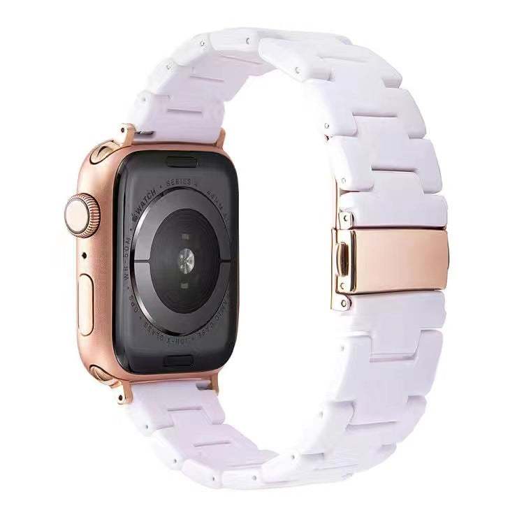 Aurora premium resin Apple Watch band with unique marbled pattern and stainless steel clasp