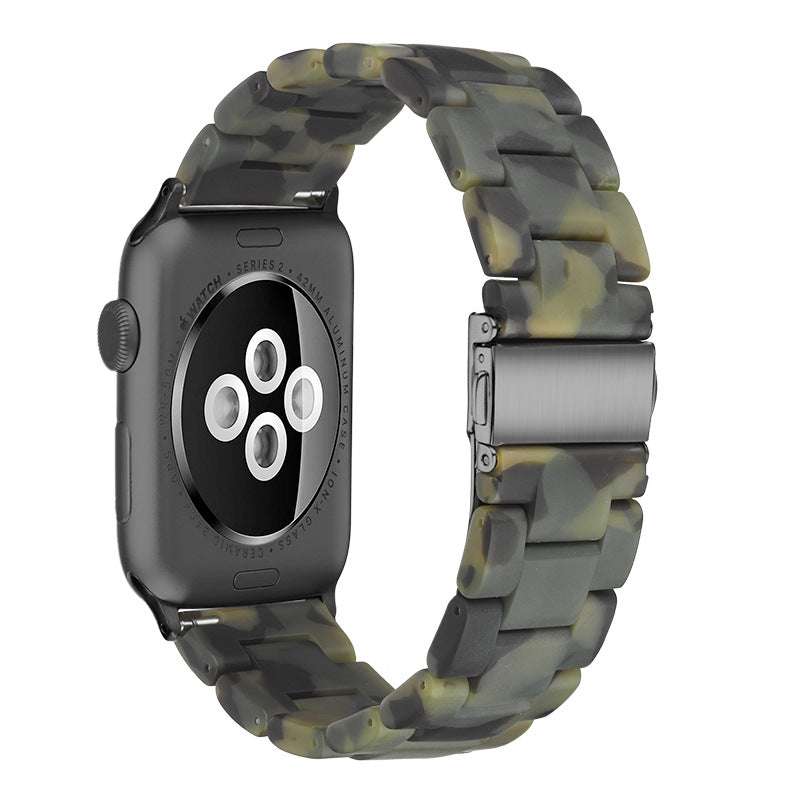 Aurora™ Premium Apple Resin Watch Bands with unique marbled patterns and polished resin design