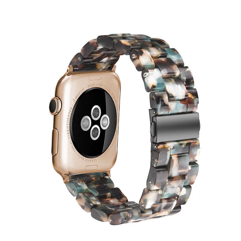 Aurora™ premium polished resin Apple Watch band with unique marbled patterns and stainless steel clasp