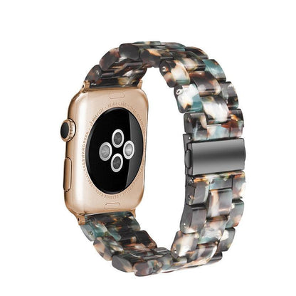 Aurora™ premium polished resin Apple Watch band with unique marbled patterns and stainless steel clasp